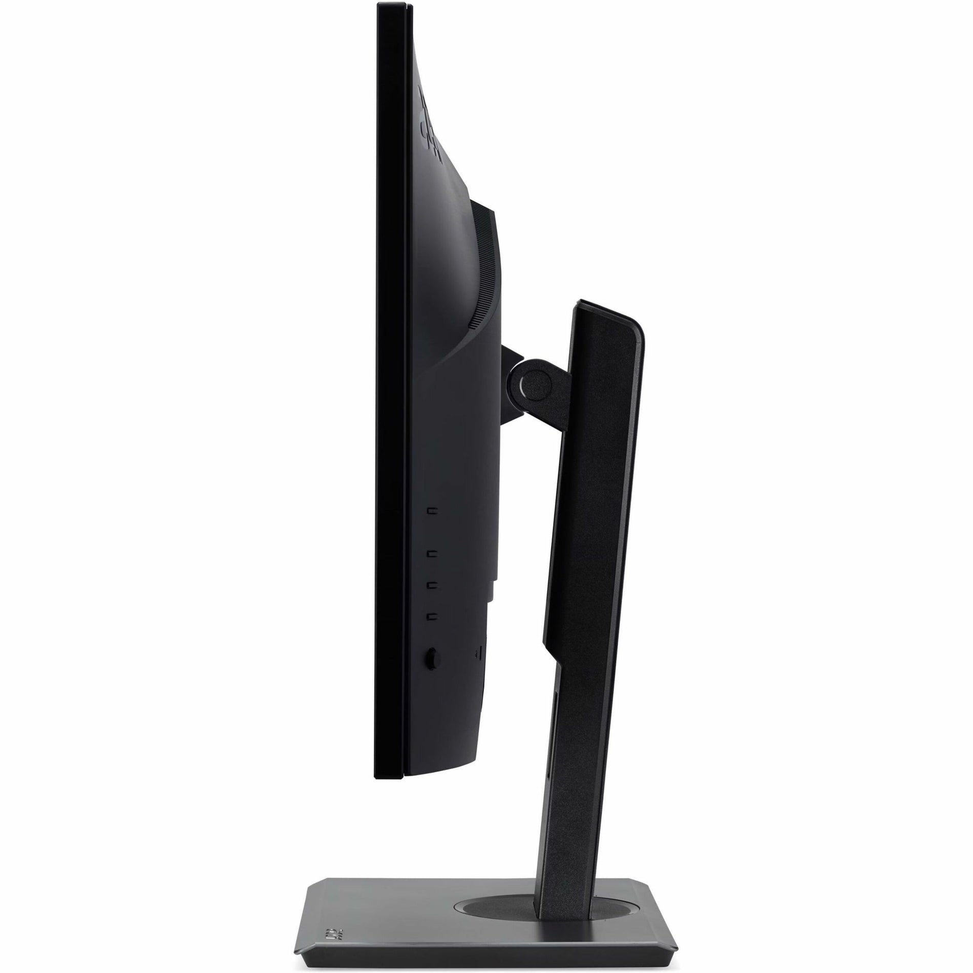 Profile view of Acer B277U monitor highlighting the ergonomic stand design-alternate-image2