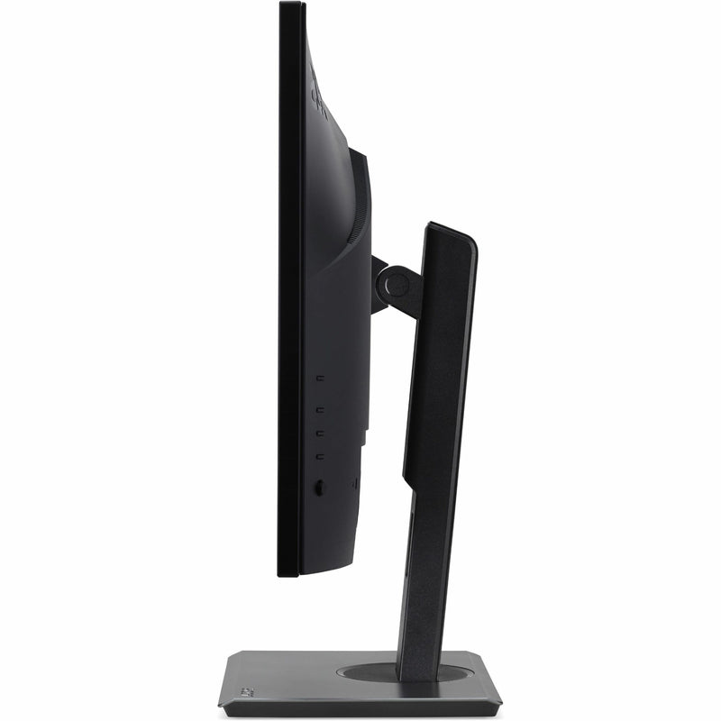 Angular view of Acer B247Y monitor demonstrating build quality and adjustment features