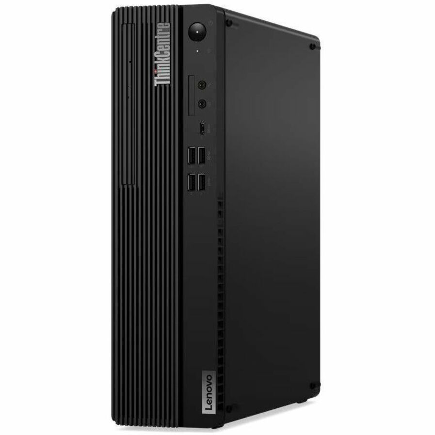 Angled view of Lenovo ThinkCentre M70s Gen 5 desktop showing side ventilation and compact design-alternate-image2