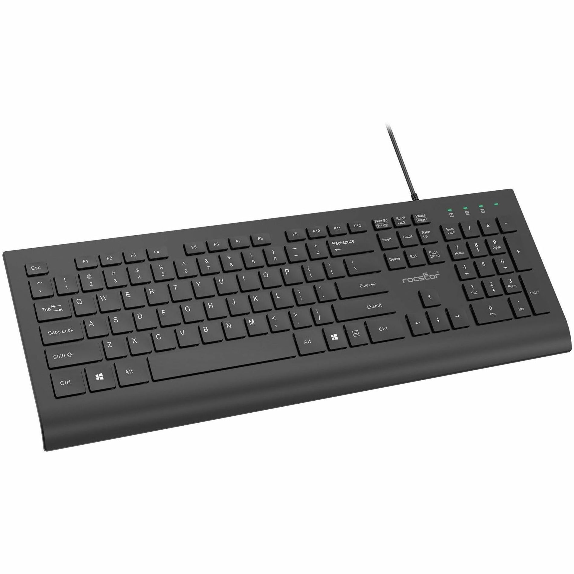 Rocstor Premium K10 USB Wired Keyboard - 104 Key Function (Y10P023-B1)