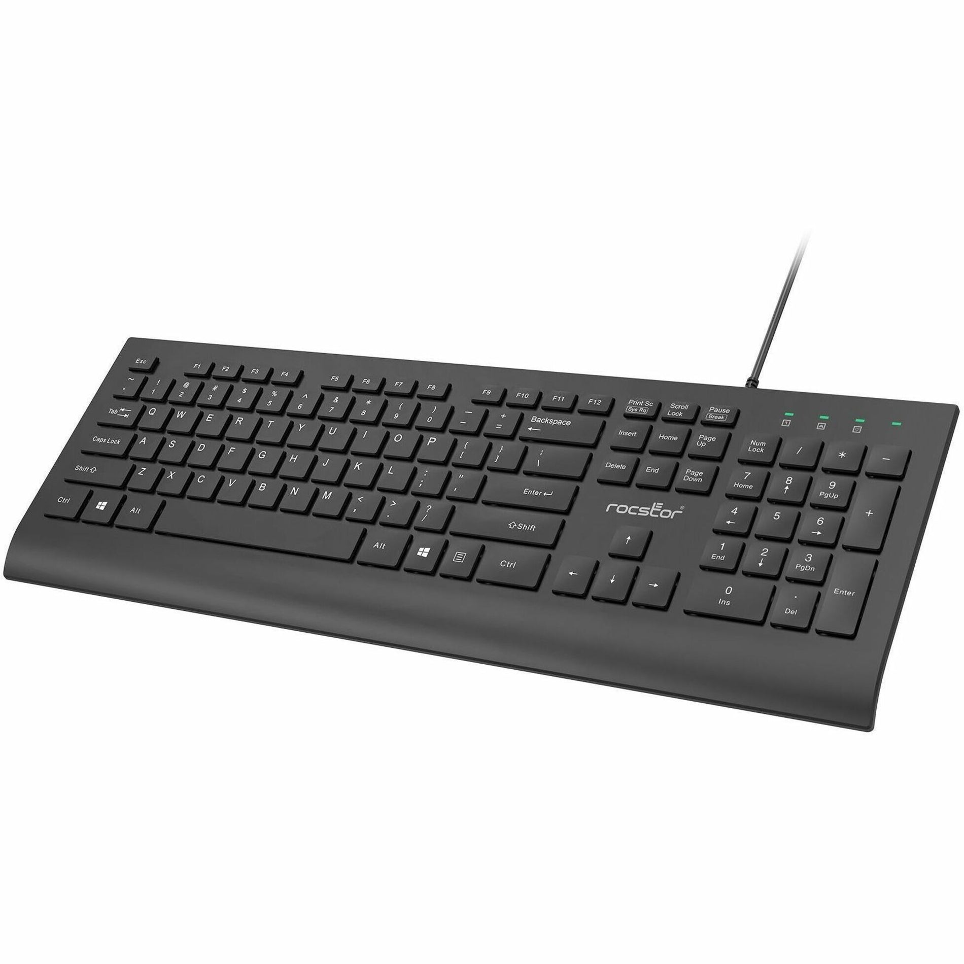 Rocstor Premium K10 USB Wired Keyboard - 104 Key Function (Y10P023-B1)