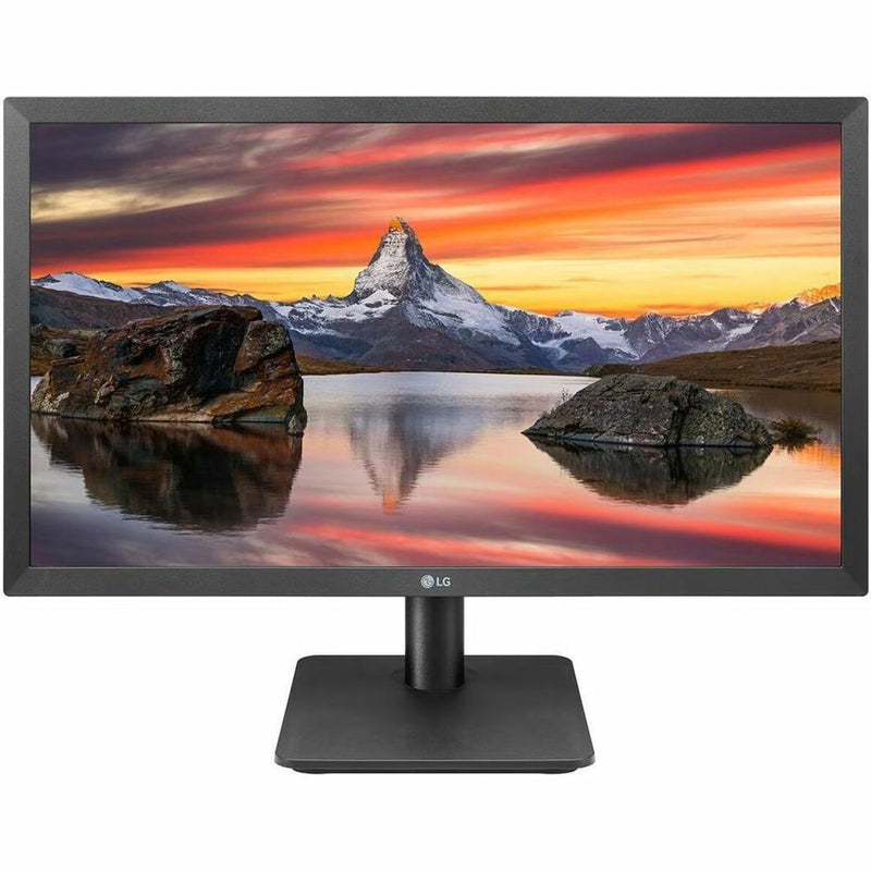 Front view of LG 22BR410-B monitor with stable base stand