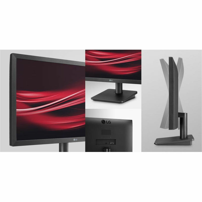 Collage of LG monitor views showing design and features