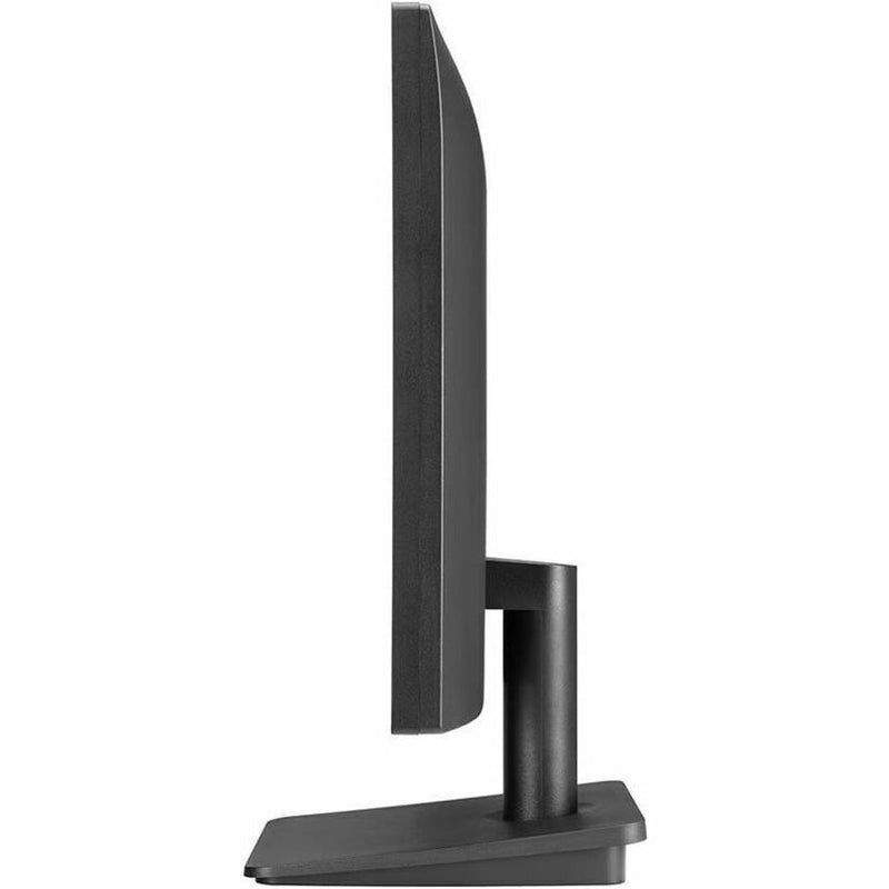 Side profile of LG monitor stand showing tilt mechanism