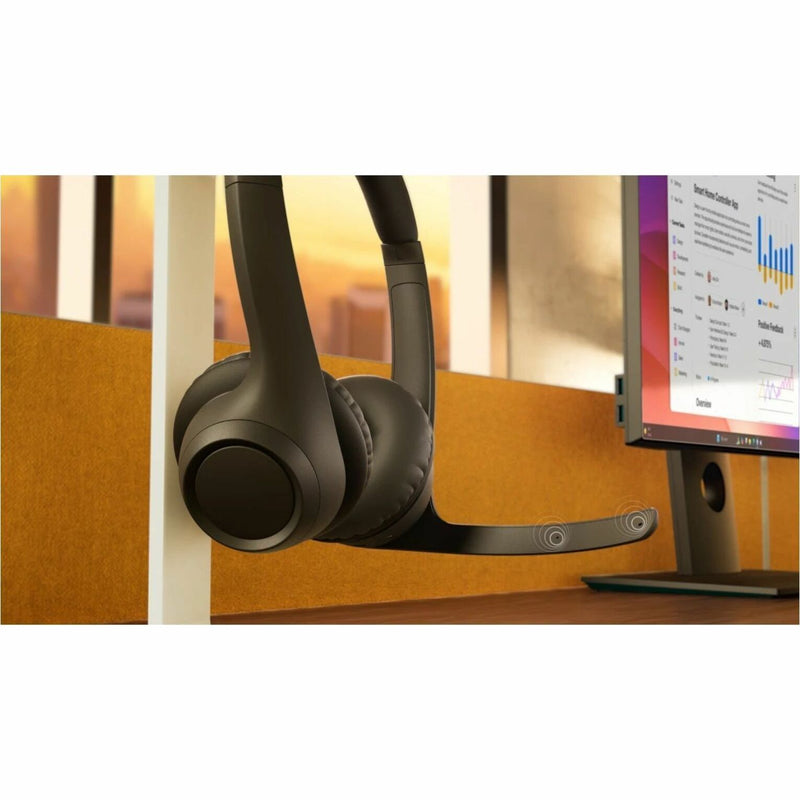 Zone 305 headset in office setting with monitor