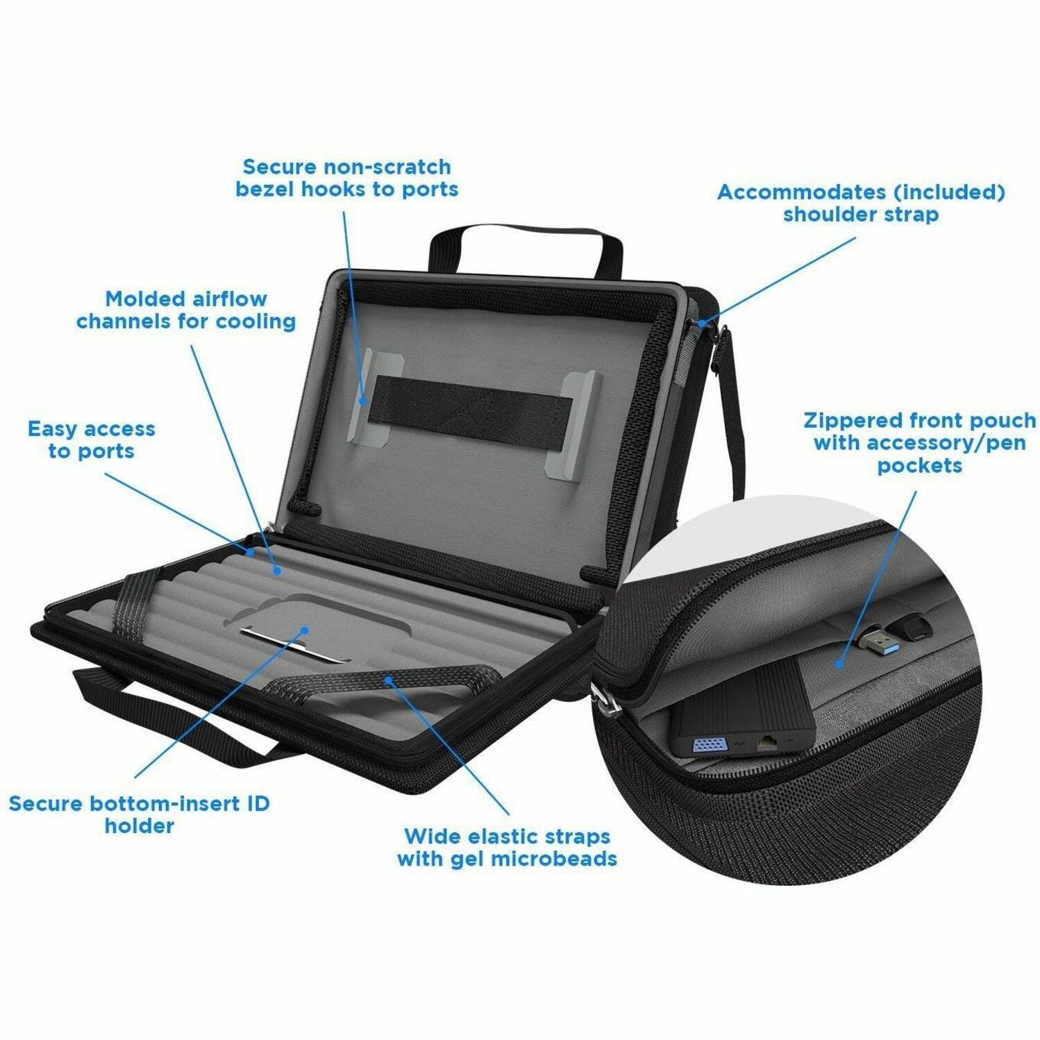 MAXCases Explorer 5 WorkIn Case w/Pocket 14 Black (MCEB5P14BLK)