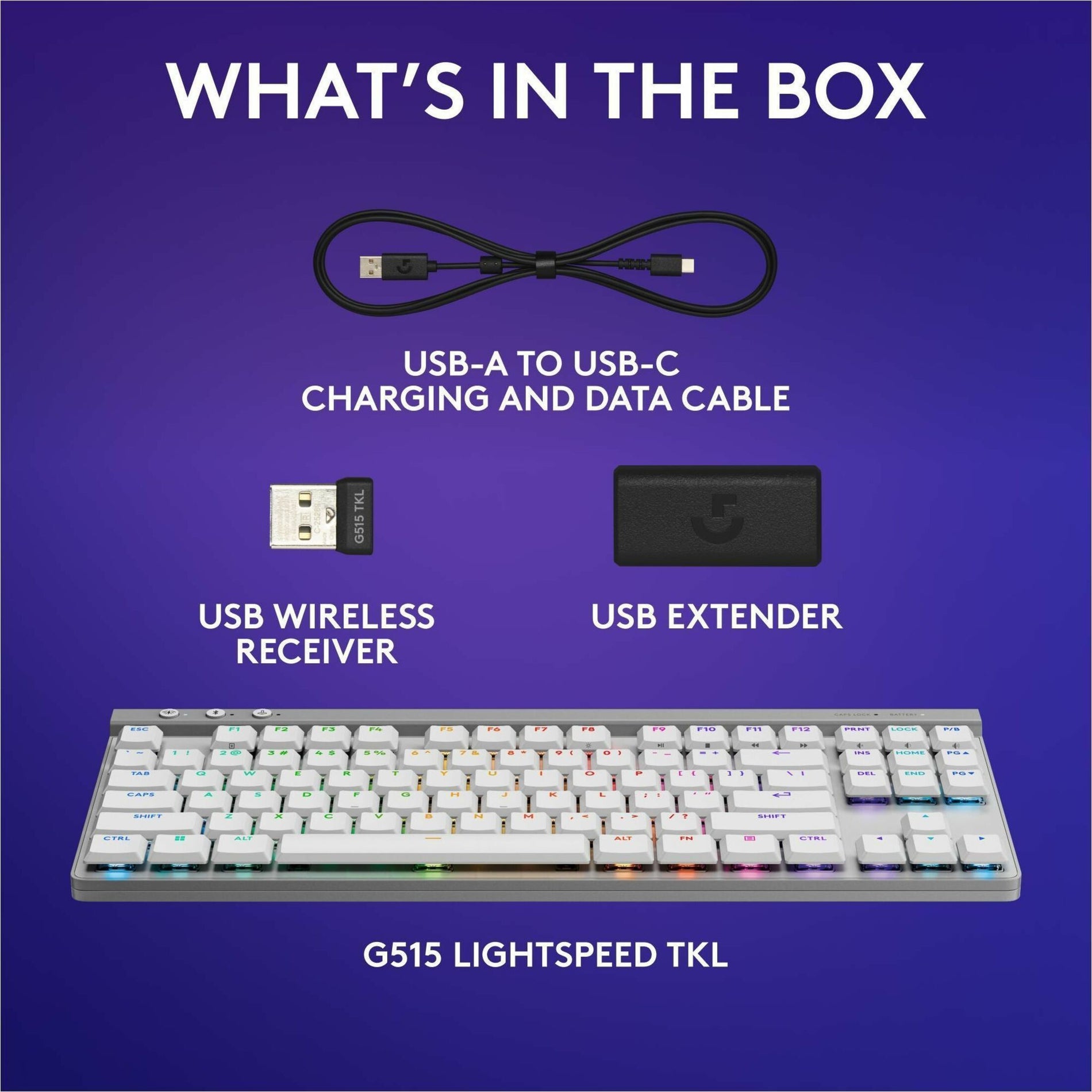 What's in the box display showing G515 keyboard and included accessories-alternate-image6