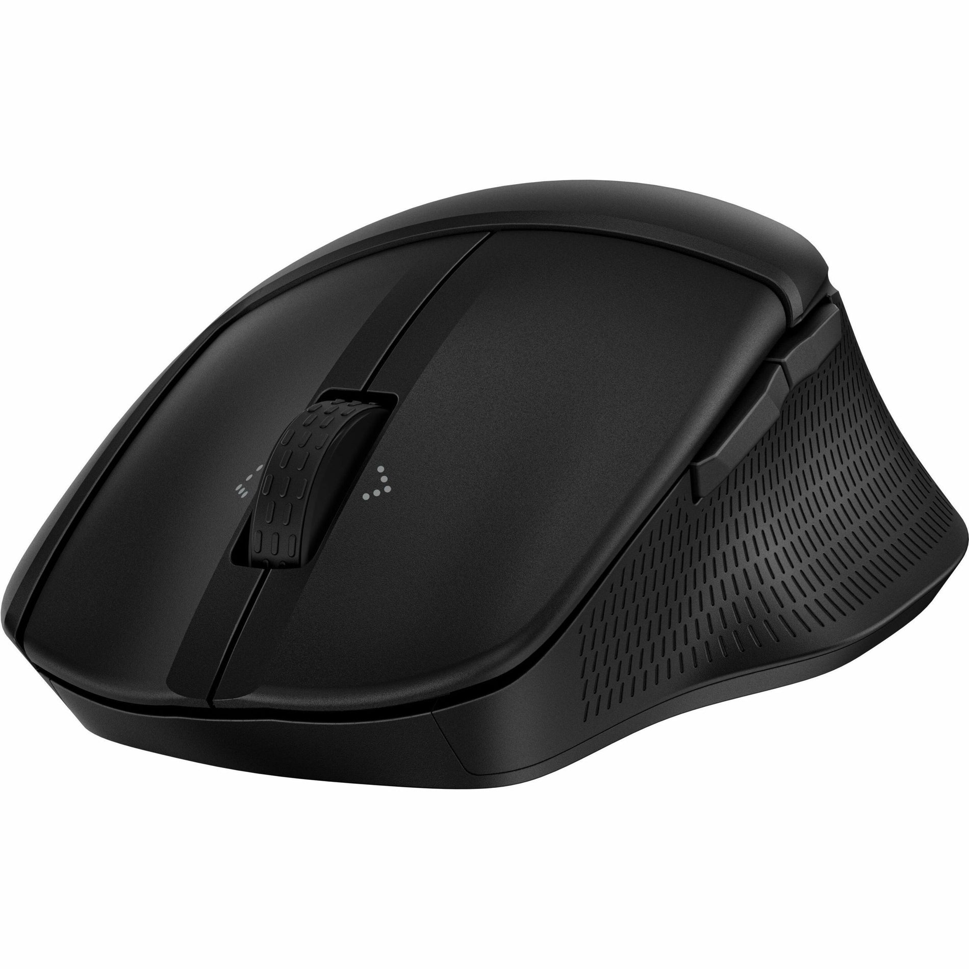 Side view of HP wireless mouse showing ergonomic design with textured grip pattern-alternate-image1