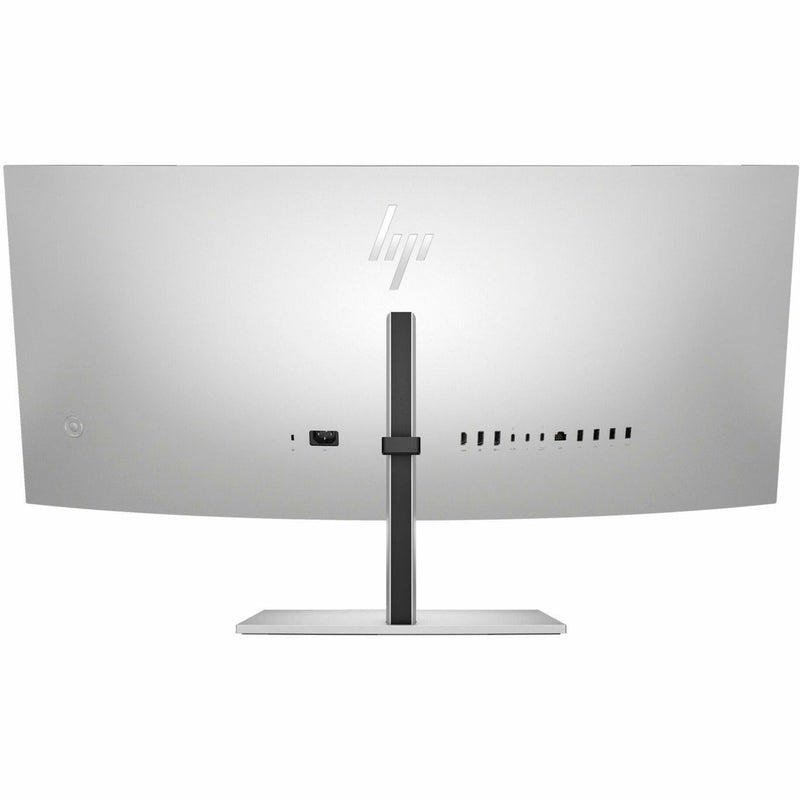 Rear view of HP 738PU monitor showing ports and connectivity options