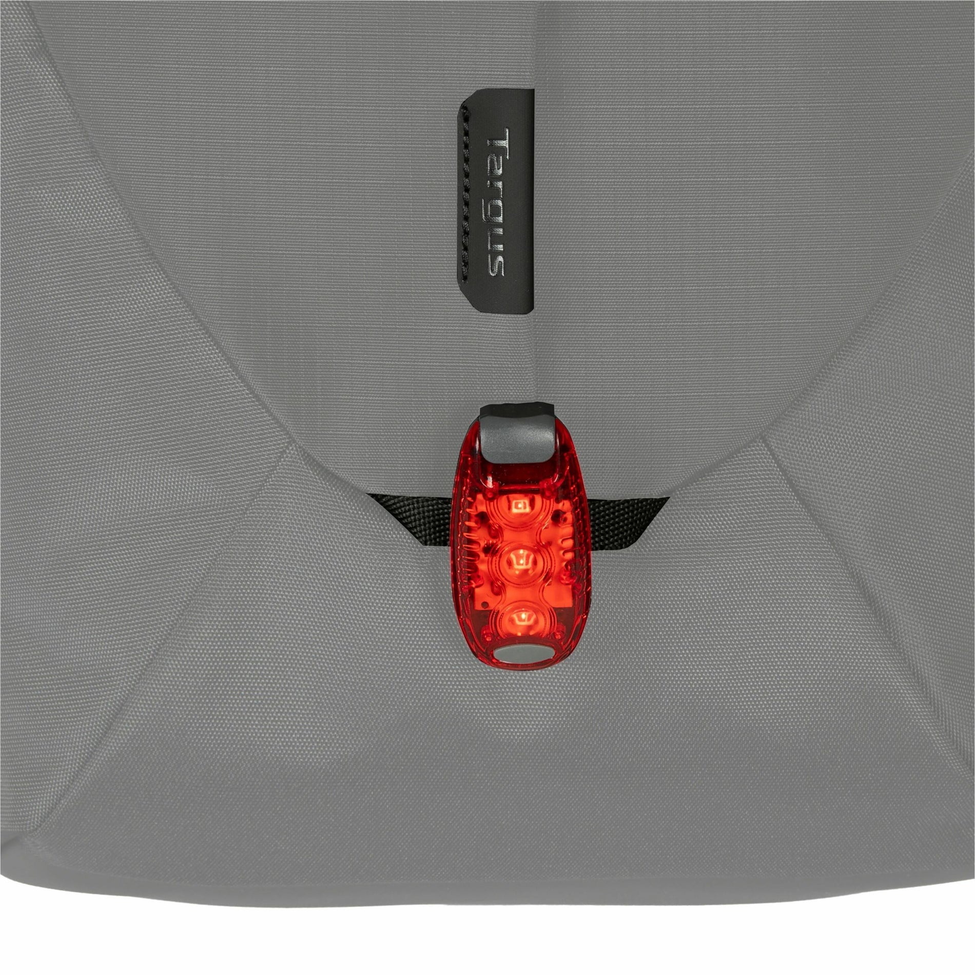 Close-up of Terra EcoSmart backpack showing LED light attachment point and branding-alternate-image5