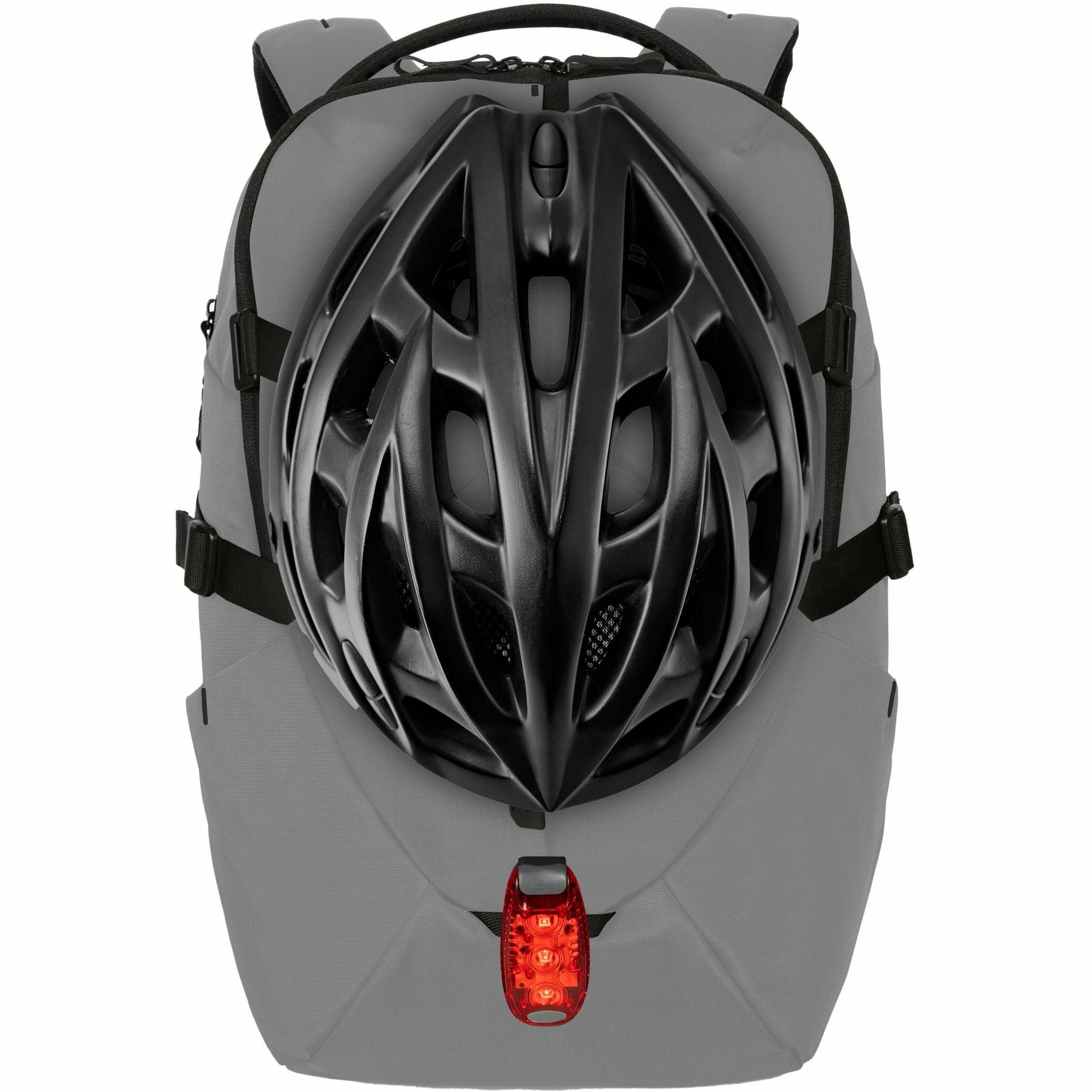 Front view of Terra EcoSmart backpack with bike helmet attachment demonstration-alternate-image6