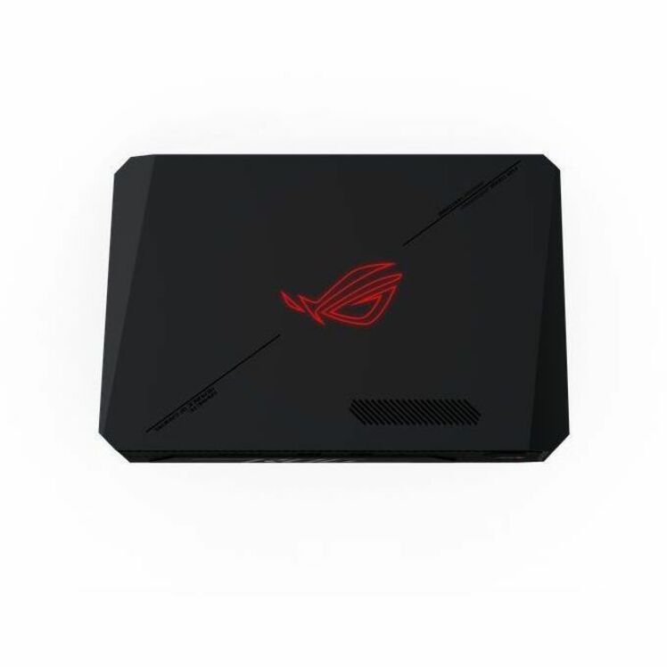 Top view of ROG NUC showing illuminated ROG logo and angular design-alternate-image8