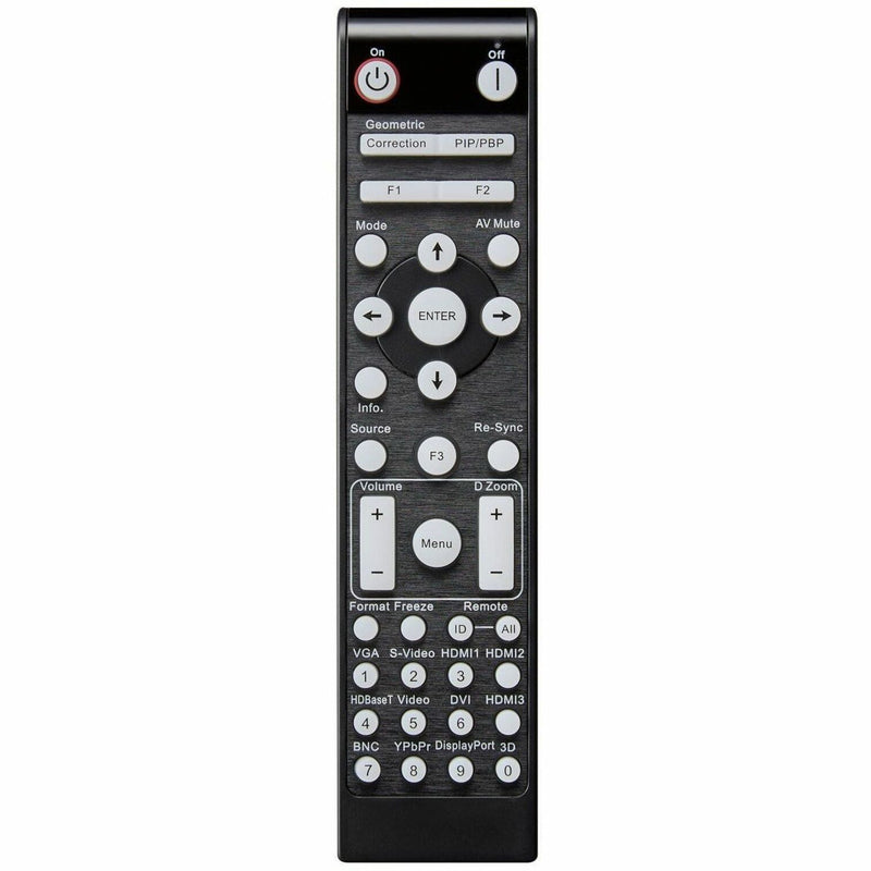 Remote control unit for Optoma ZK608TST projector showing all buttons and functions