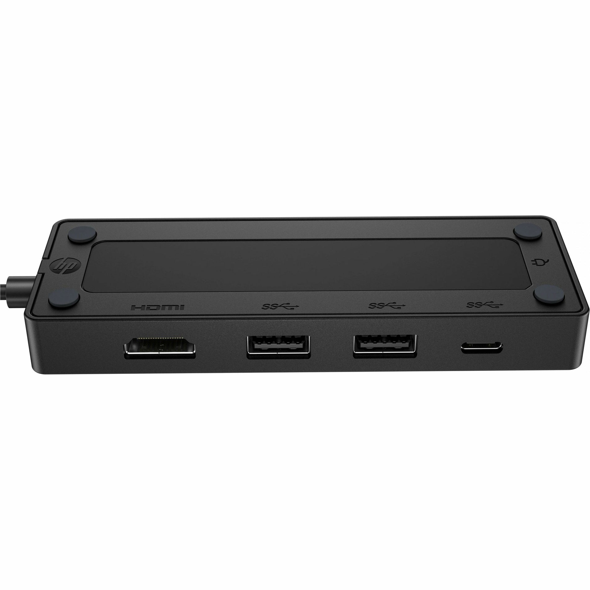 Front view of HP dock showing labeled ports and USB connections-alternate-image2