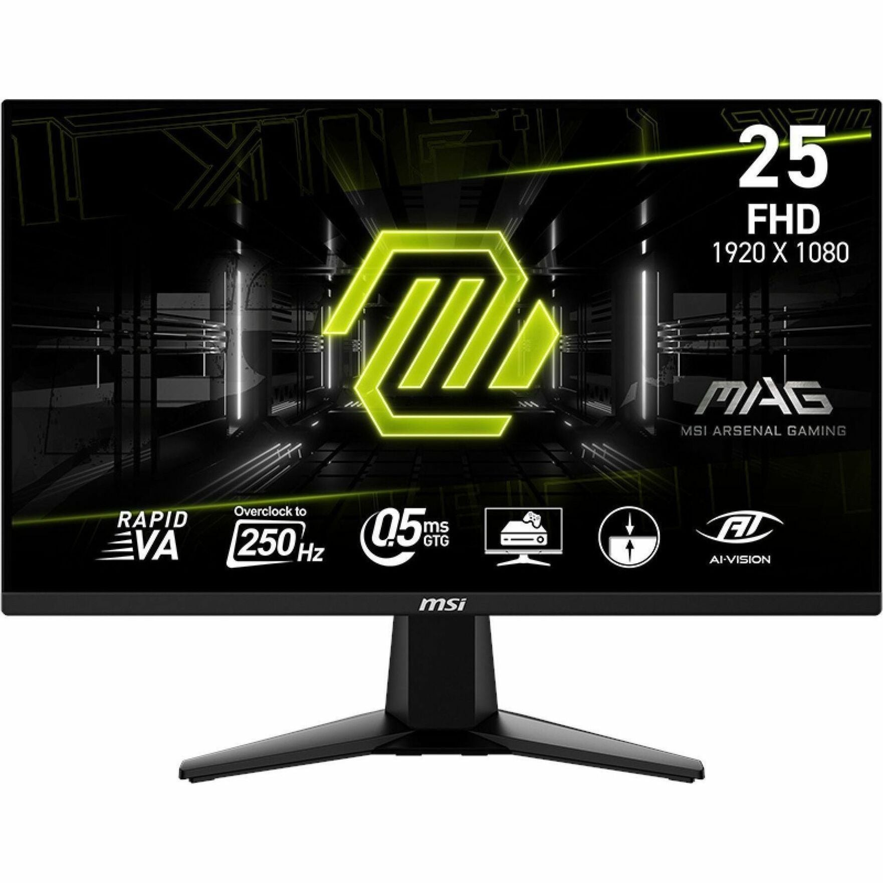 MSI MAG 255XFV 25" Class Full HD Gaming LED Monitor - 16:9 - Metallic Black (MAG255XFV)