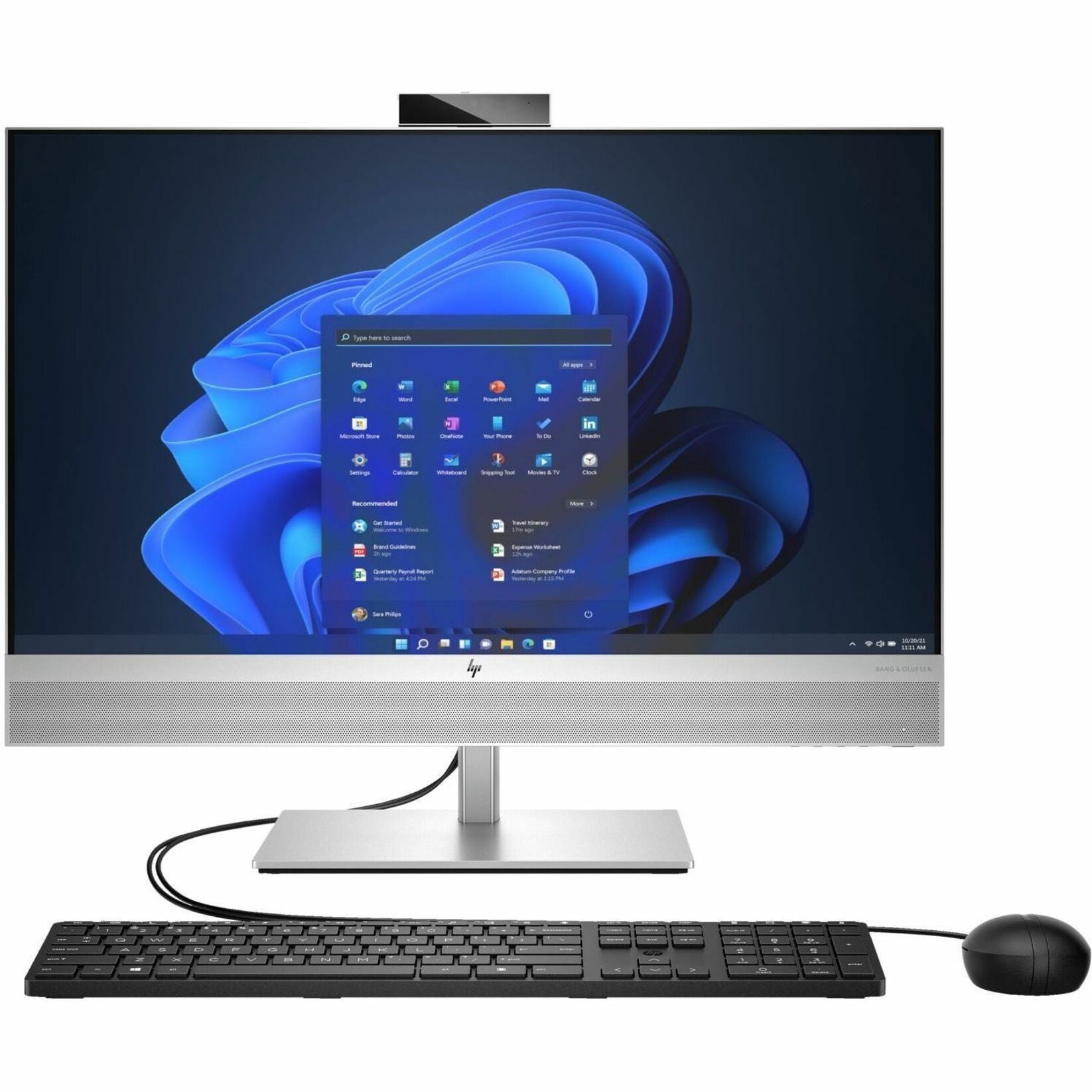 HP EliteOne 870 with keyboard and mouse showing Windows 11 interface-alternate-image2