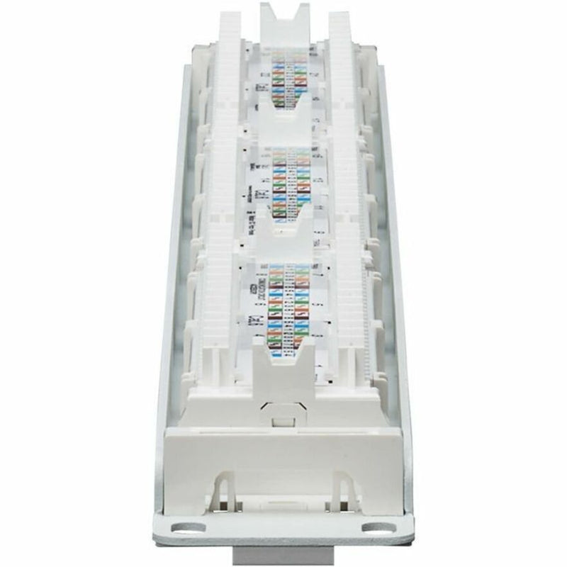 Vertical view of internal patch panel components