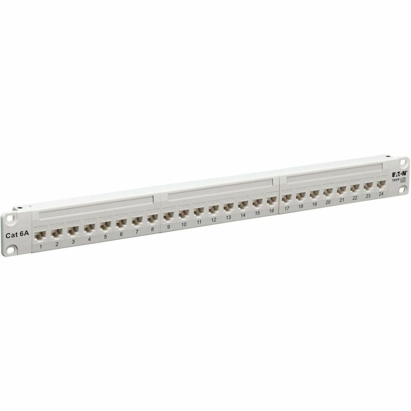 Front view of 24-port Cat6a patch panel with numbered ports-alternate-image1