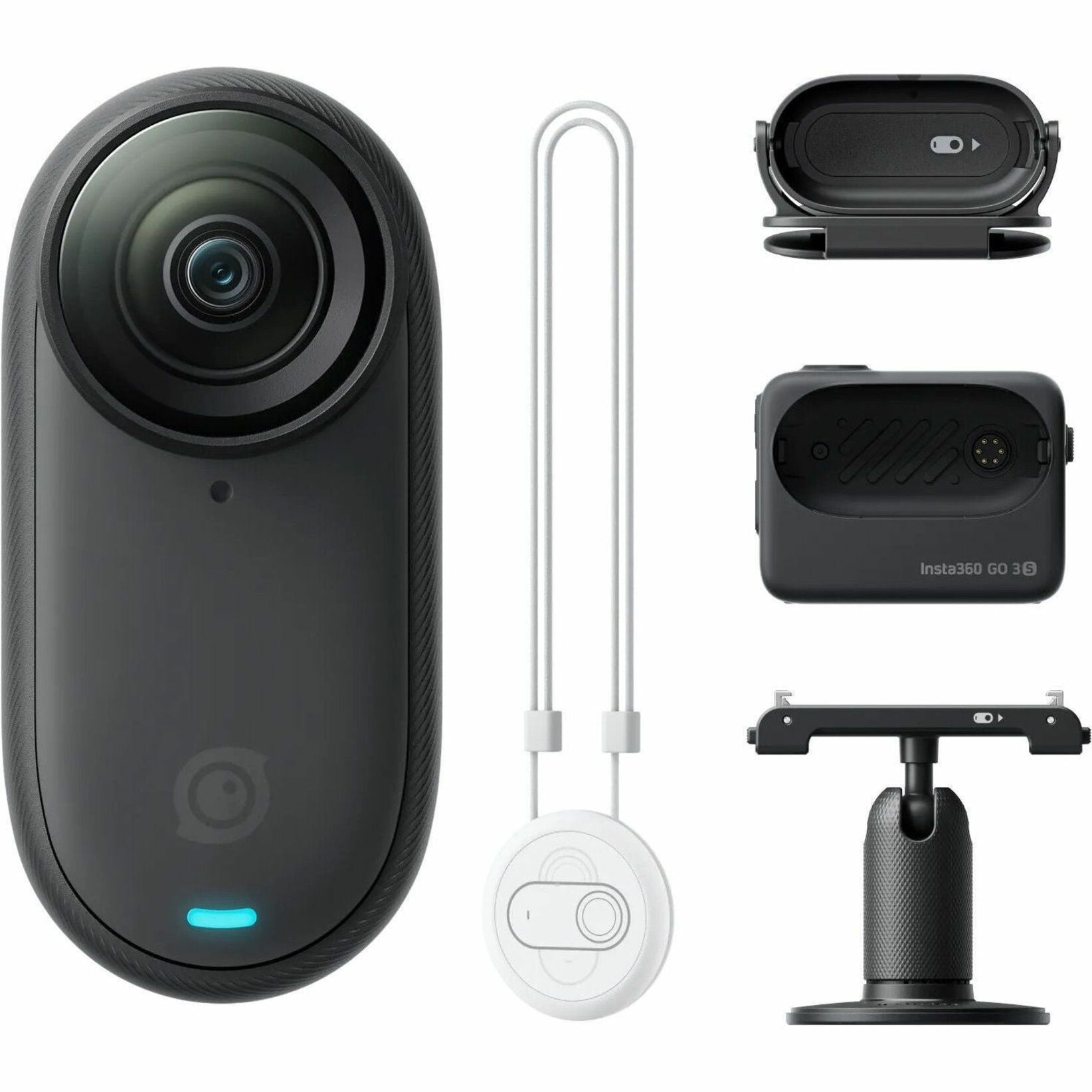 Insta360 3S Digital Camcorder - 2.2" Touchscreen - High Dynamic Range (HDR) - 4K - Midnight Black (CINSAATA_GO3S13)