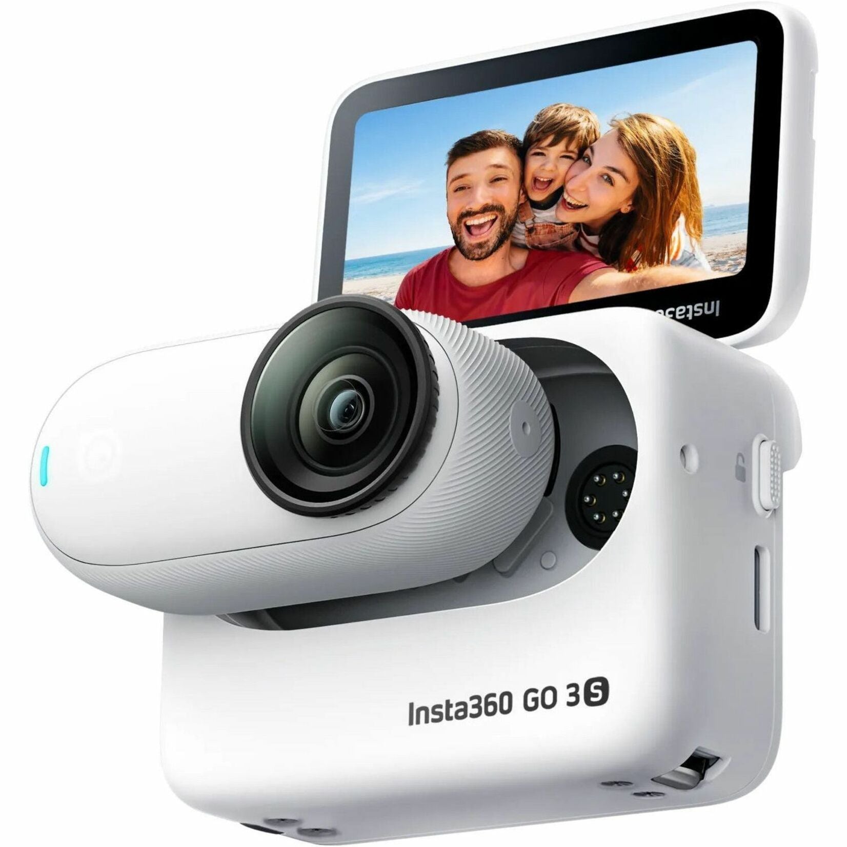 Insta360 3S Caméscope Numérique - Écran Tactile de 22" - Plage Dynamique Élevée (HDR) - 4K - Blanc Arctique