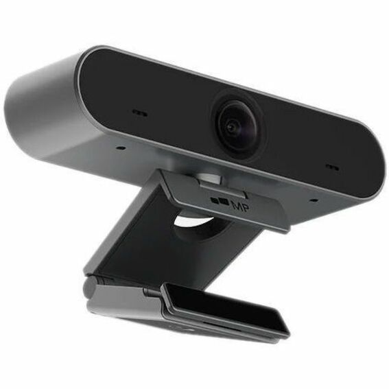 Angled view of Mobile Pixels webcam mounted on display showing clip mechanism-alternate-image3