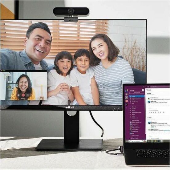 Screen showing family video call with multiple participants