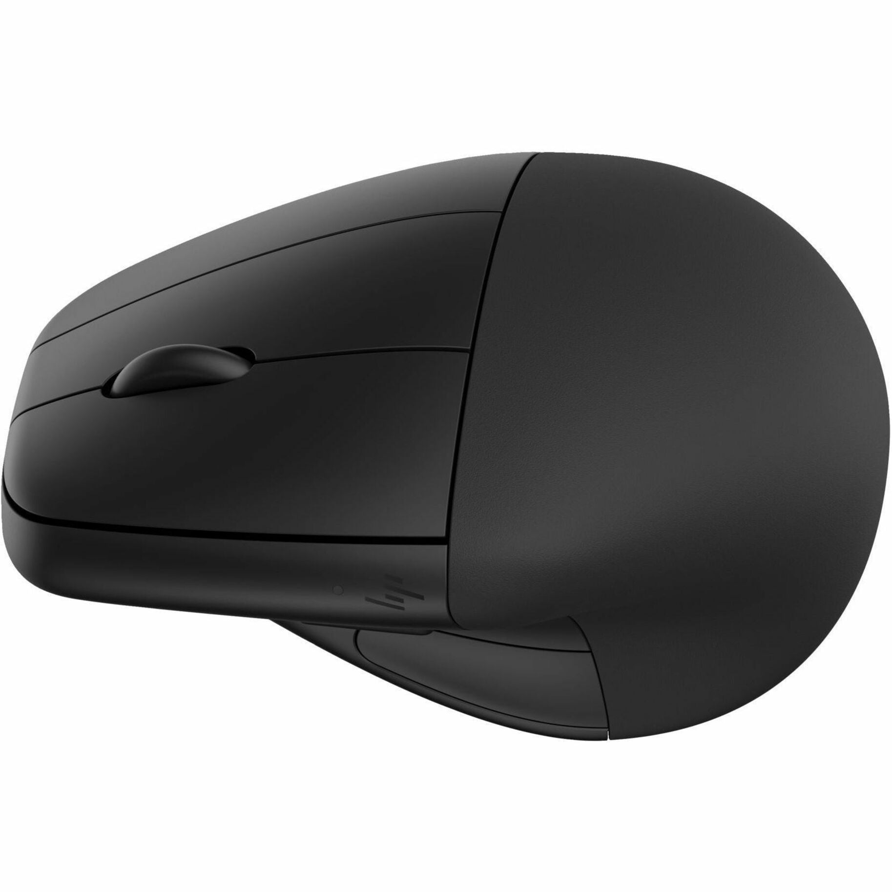 Side view of HP 920 Ergonomic Vertical Mouse showing sleek black design and contoured shape-alternate-image1