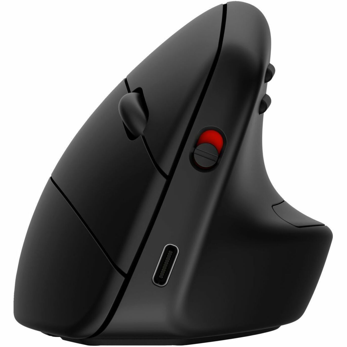 Side view of HP 920 Ergonomic Mouse showing USB-C charging port and red indicator light-alternate-image4