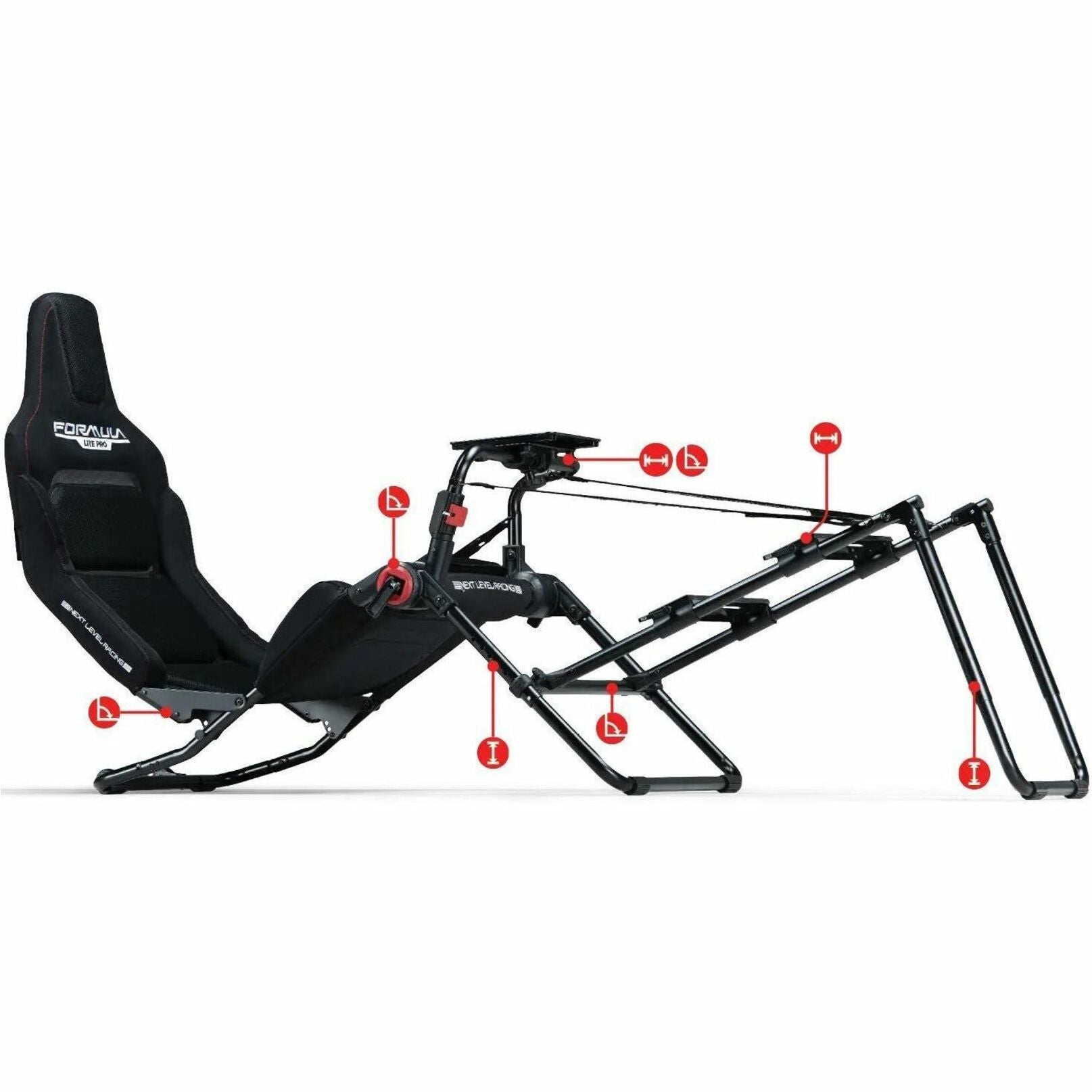 Diagram showing multiple adjustment points on the Formula Lite Pro chassis-alternate-image5