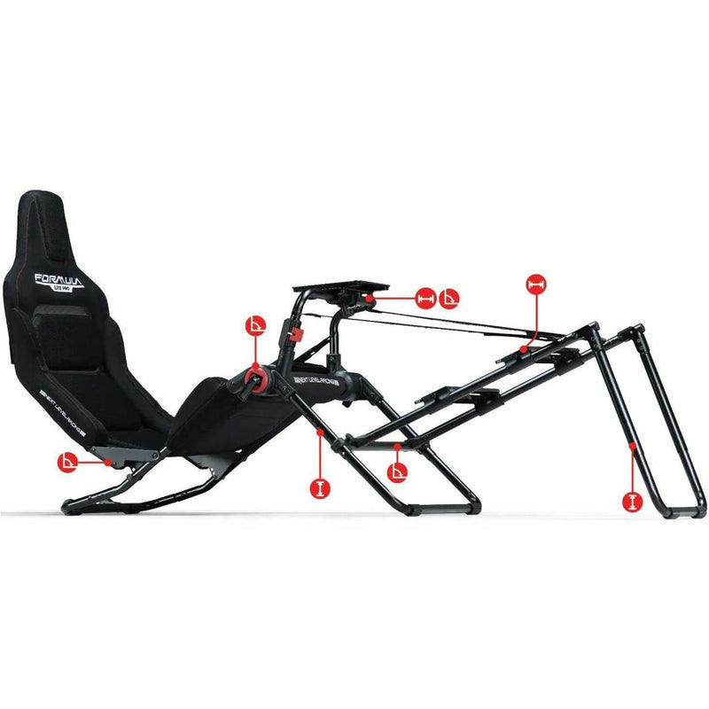 Diagram showing multiple adjustment points on the Formula Lite Pro chassis