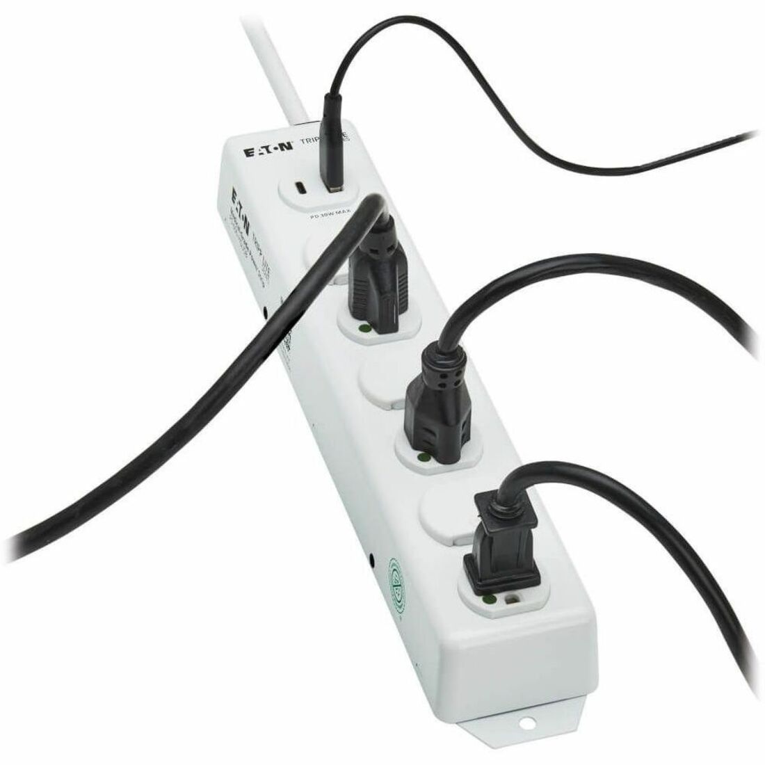 Power strip with multiple medical devices connected showing outlet spacing-alternate-image3