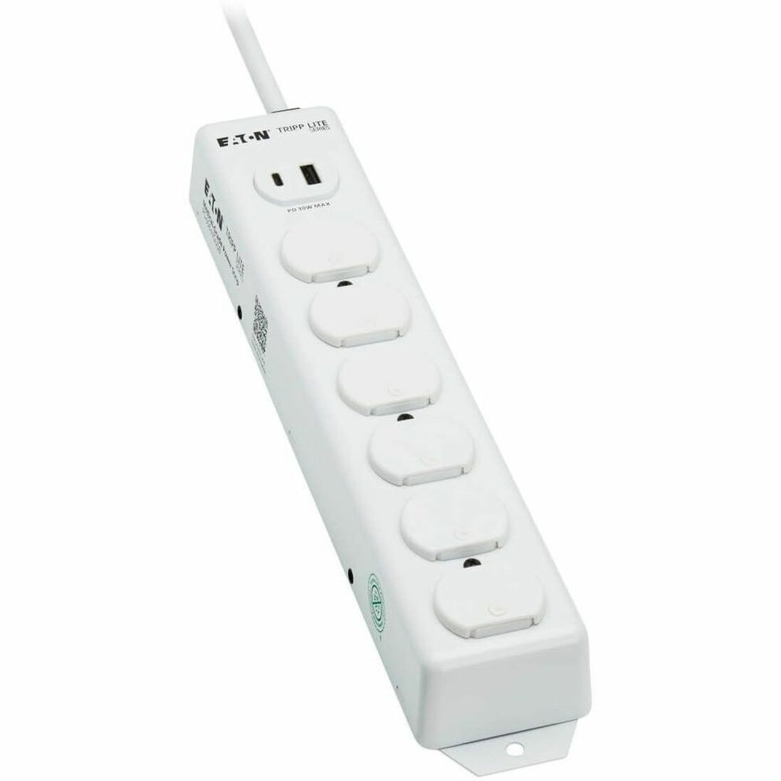 Power strip with safety covers installed on unused outlets-alternate-image4