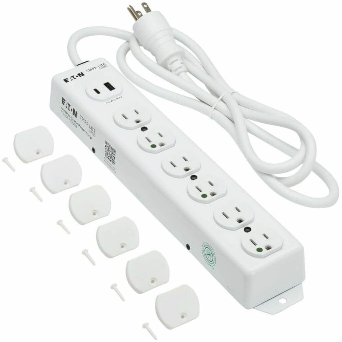 Power strip with included safety covers and mounting accessories-alternate-image12