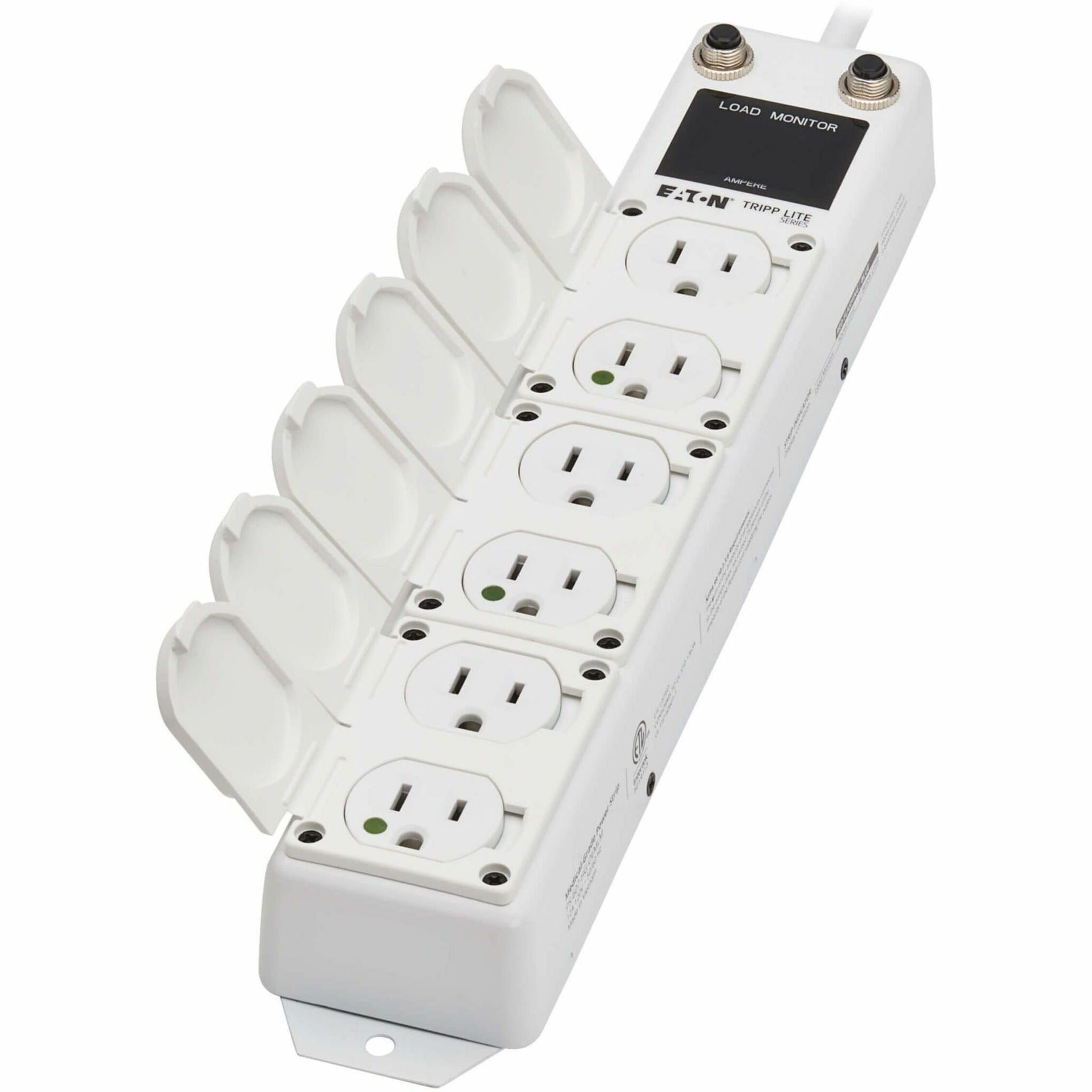 Angled view of power strip showing safety cover system-alternate-image9