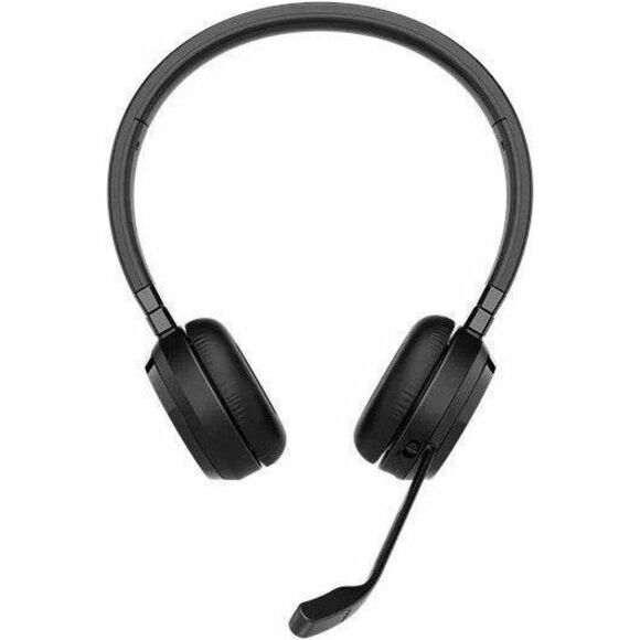 Front view of Jabra Evolve 65 Evolve2 headset displaying symmetrical design and microphone placement-alternate-image2