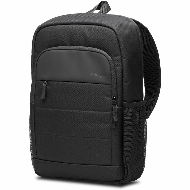 Side profile of Kensington EQ Laptop Backpack showing slim design and structured panels