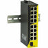 Angled view of SW-7717 mounted on DIN rail showing port accessibility and industrial design-alternate-image5