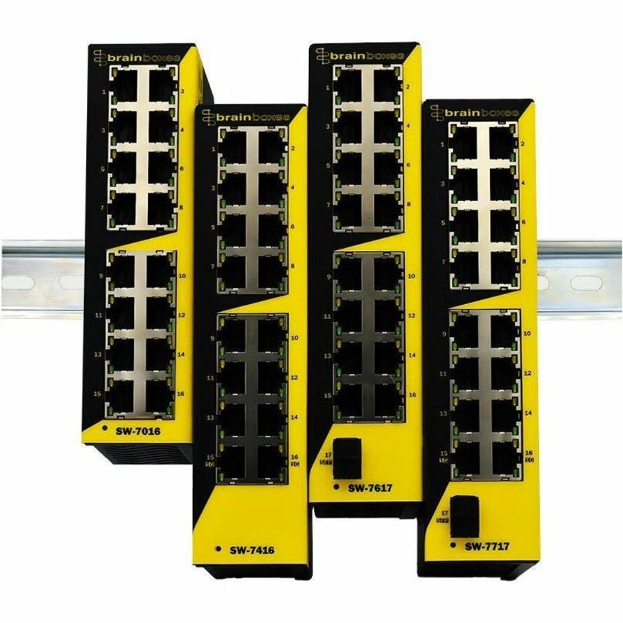 Product family comparison showing multiple Brainboxes industrial ethernet switch models-alternate-image6