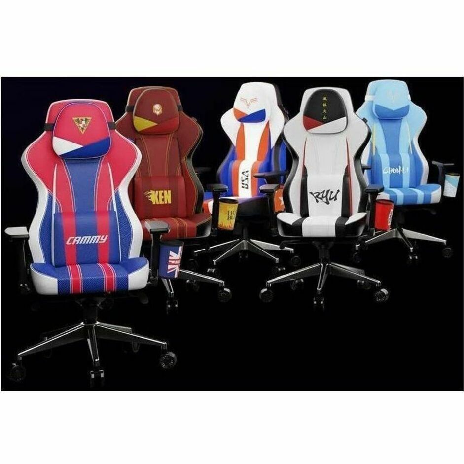 Collection of Street Fighter 6 themed Caliber X2 gaming chairs showing different character designs-alternate-image6