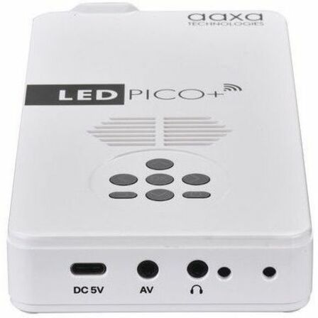 أجهزة AAXA تكنولوجيا بروجكتور LED PICO PLUS MAX MINI DLP 1080P WIFI عكس 2 ساعة بطارية 0.7 رطل (KP-101-04)