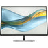 Front view of HP 524pn monitor showing 3-sided borderless display with dynamic wallpaper featuring blue and yellow waves-alternate-image1