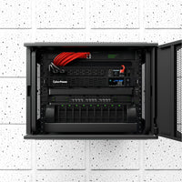 Detailed view of CyberPower CP500PFCRM1U rack installation with cable management-alternate-image8