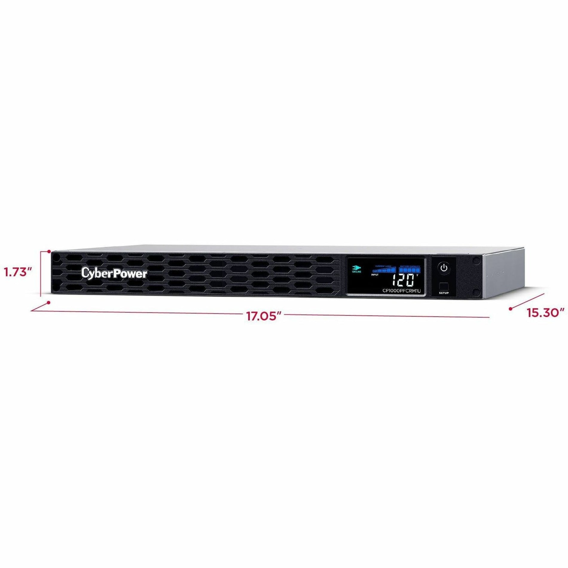 CyberPower PFC Sinewave CP1000PFCRM1U 1000VA Rack-mountable UPS