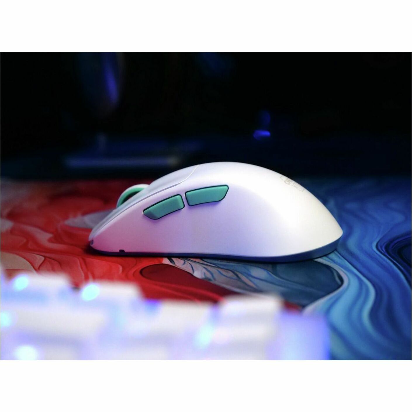 Artistic shot of CHERRY XTRFY M64 mouse on colorful background-alternate-image9