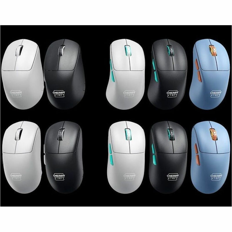 Collection of CHERRY XTRFY M68 gaming mice in different color variations