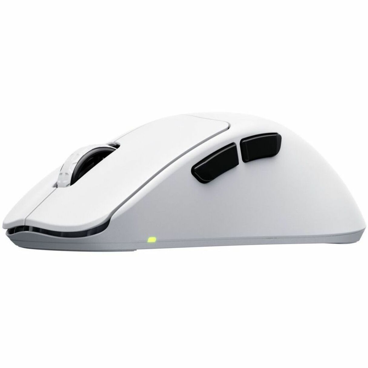 Side view of white CHERRY XTRFY M64 PRO wireless gaming mouse showing ergonomic profile and side buttons-alternate-image1