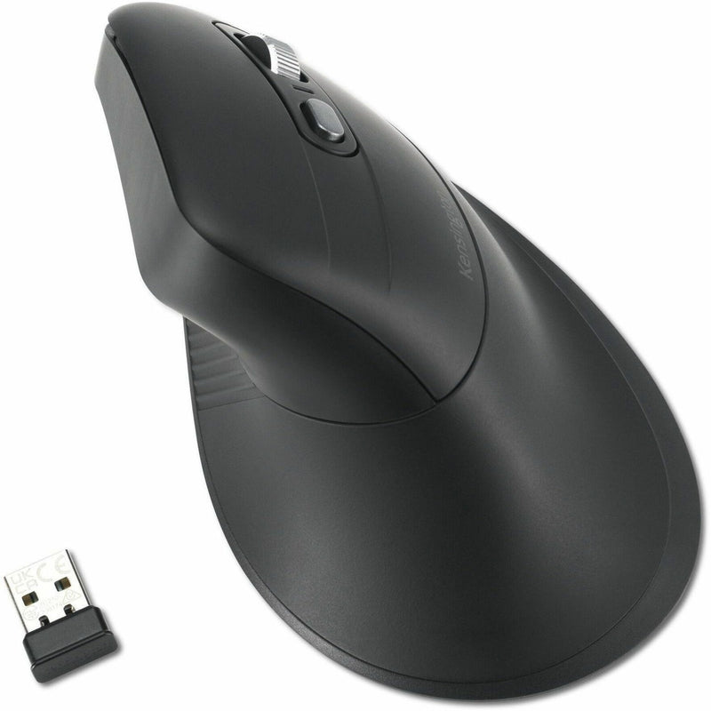 Side view of Kensington Pro Fit Ergo MY630 vertical mouse with USB receiver