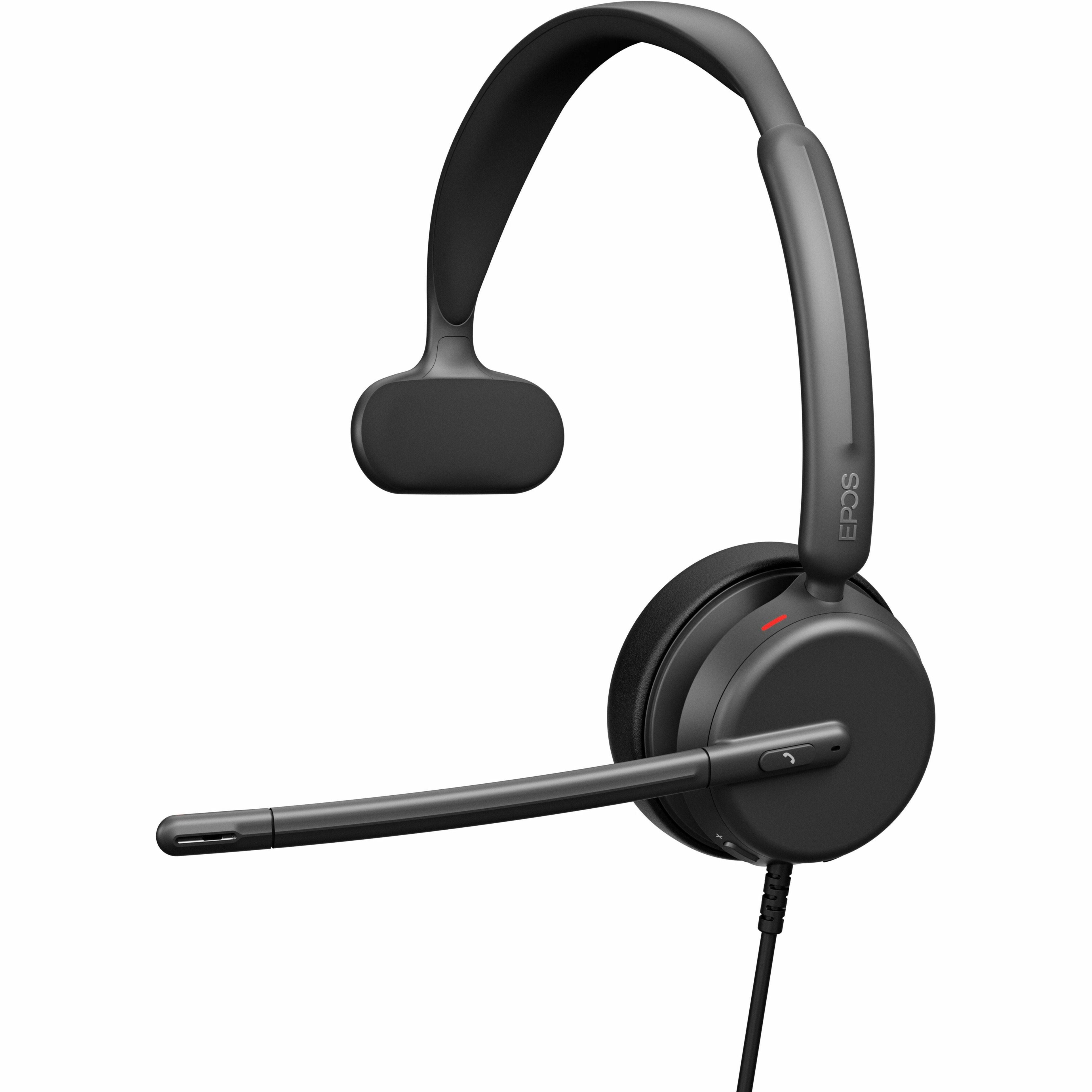 EPOS IMPACT 430 Wired USB-C Mono Headset, Noise Cancelling, Microsoft Teams & Zoom Certified, Plug and Play, Lightweight On-ear Design, Flip-boom Arm, Busylight, Black - 1001252 (2 Year Warranty)