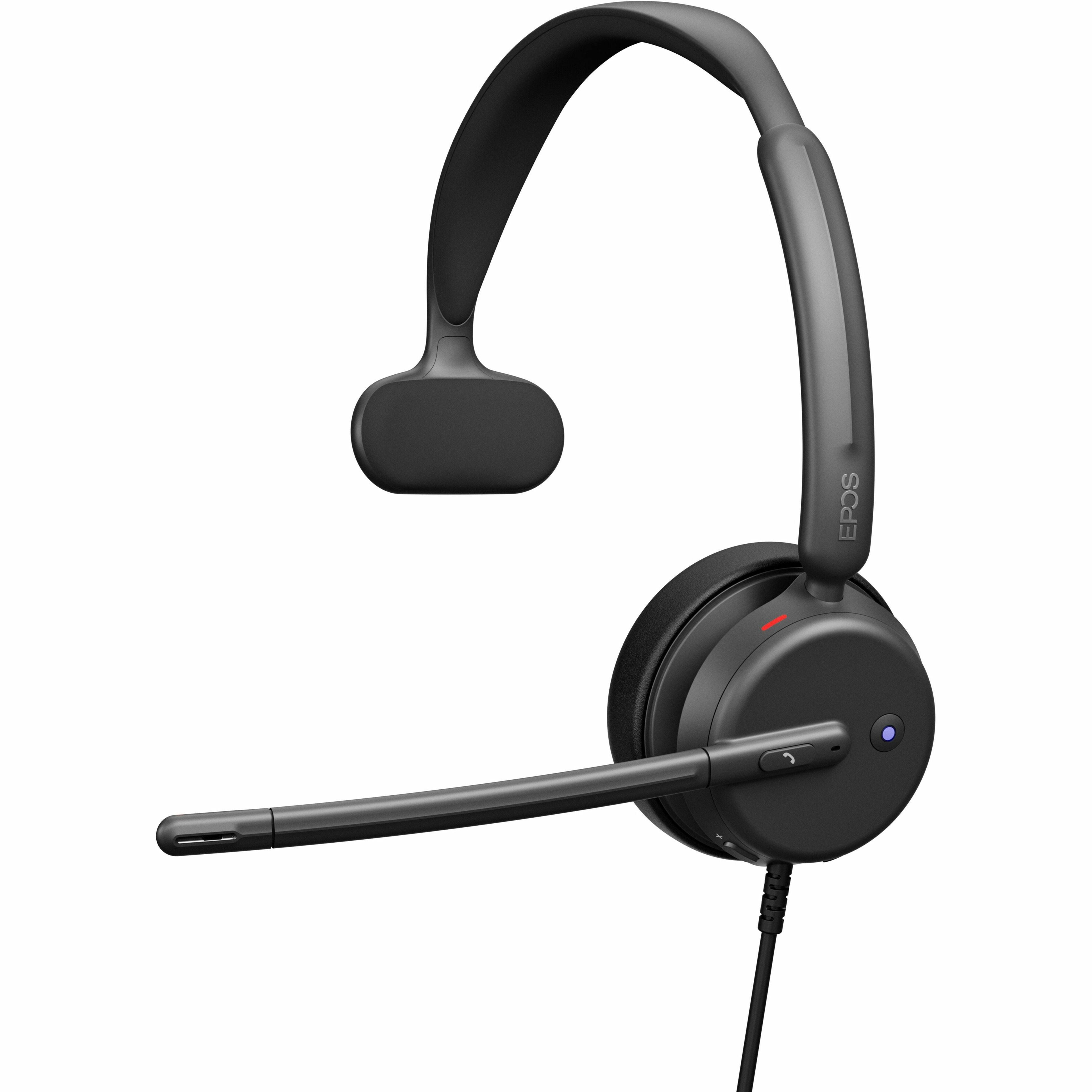 EPOS IMPACT 430T Wired USB-C Mono Headset, Noise Cancelling, Microsoft Teams & Zoom Certified, Plug & Play, Lightweight, Flip-boom Arm, Busylight, Android & PC Compatible Black - 1001254 (2 Year Warranty)