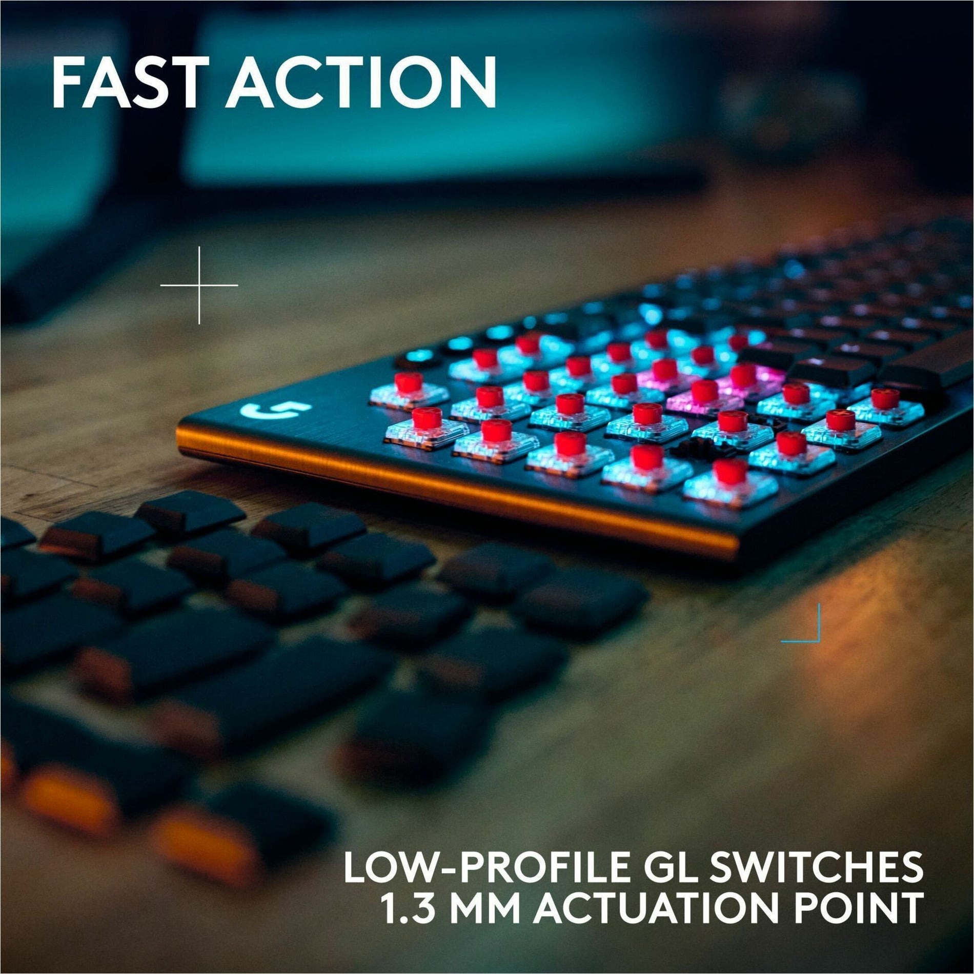 Logitech G915 X LIGHTSPEED Low-Profile Wireless Gaming Keyboard, Double-Shot PBT Keycaps, Fully Programmable Keys, RGB Backlighting, Sleek Aluminum Finishing, GL Red Linear Switches - PC/Mac (920-012696)